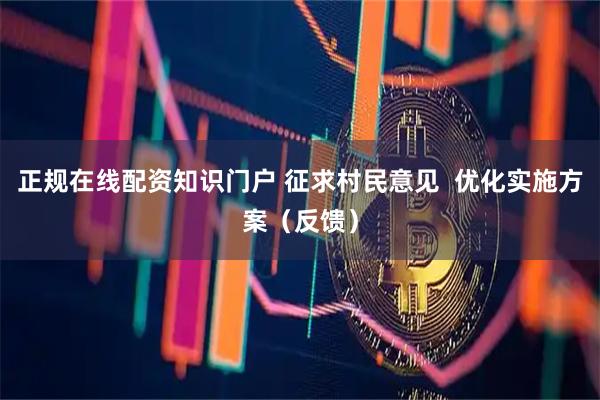 正规在线配资知识门户 征求村民意见  优化实施方案（反馈）
